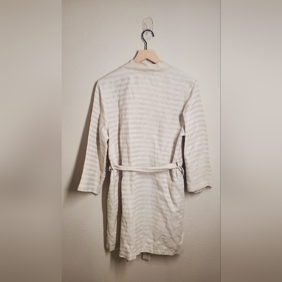 MARTINA Buranolace Venetian Striped Beige Women's Exclusive Luxury Robe - Picture 2 of 6